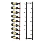 Giantex 9 Bottles Wall Mounted Wine Rack Metal Wine Bottle Holder Cellar Display Black