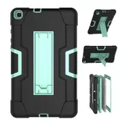 MCC Stylish Shockproof Samsung Galaxy Tab A7 Lite 8.7 Case Cover T220 T225 [Black+Light Blue]
