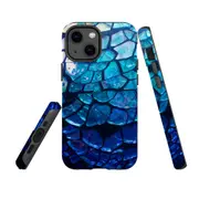 For Apple iPhone 13 mini Case, Armour Back Cover, Blue Mirror