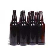 640ml Amber Crown Top Reusable Glass Beer Bottle 12pcs Alcohol Making Brew