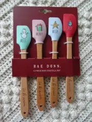 Rae Dunn 4 piece Mini Spatula Set MELT MERRY WISH JOY & designs NEW