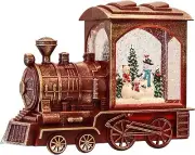 Singing Christmas Train Snow Globe with Music Battery Operated Glittery Lantern