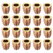 70Pcs Threaded Inserts, M8-1.25x15 Zinc Alloy Hex-Flanged Nut Threaded Inserts