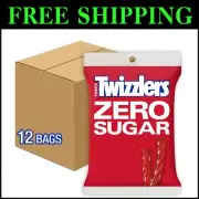 Kosher Zero Sugar Twists - 12 Bags of Strawberry Licorice Style Candy, 5oz Each