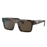 Prada PR 19WS 2AU8C1 Tortoise Plastic Rectangle Sunglasses Brown Lens