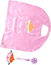 3pcs Princess Dress Up for Glow The Dark Mask Soft Cape Wand Halloween Birthday Costume Accessories