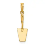 14K Yellow Gold 3-D Concrete Tool Spatula Charm