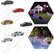 12pcs 1:150 N Scale Model Lighted Cars with 12V LEDs for Building Layout New EC150