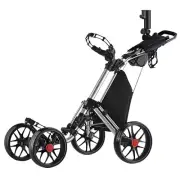 CaddyTek CaddyCruiser ONE Pro One-Click Folding 4 Wheel Golf Buggy - Silver