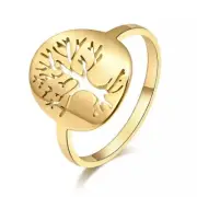Tree Of Life Stainless Steel Rings- Retro Exquisite Patterns Ring Ladies Jewelry