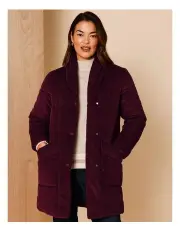 [Regatta] Quilted Cord Jacket With Shawl Collar in Port