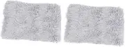 SUPVOX 2 Pcs Luxury Plush Pet Blanket Warm Winter Sleep Mat for Dogs Cats Large Size Light Grey