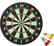 Accudart 2-in-1 Starlite Quality-Bound Paper Dartboard Game Set with Black