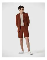 [Politix] Wool Blend Elastic Waist Tailored Short in Terracotta