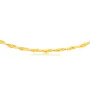 Sterling Silver Gold Plated Fancy Braided 42+3cm Chain