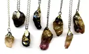 WHOLESALE LOT 8 AMETHYST CRYSTAL PENDANTS, GEM NECKLACE, HEALING CRYSTALS