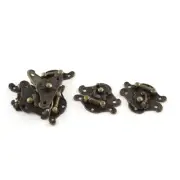 5pcs 37mmx27mm Retro Style Bronze Tone Box Cabinet Hook Lock Lid Latch