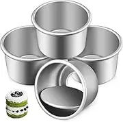 Set of 4 Mini Cake Pans Round Baking Molds Scratch-Resistant Edges for Cakes