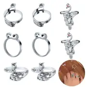 8pcs Adjustable Crochet Tension Ring, Peacock Yarn Guide Finger Holder 4 Styl...