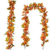 2 Pack Fall Garland Maple Leaf, 6.5Ft/Piece Hanging Vine Garland Artificial