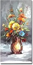 Muzagroo Art Modern Art Flowers Oil Painting Hand Painted on Canvas Wall Art for Living Room Decor (16x32in)