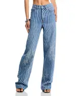 alexanderwang. t Float Stars and Stripes High Rise Loose Fit Jeans in Vintage Me