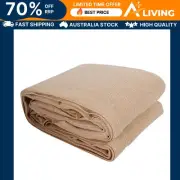 Shade Sail 6x6m Rectangle 185GSM 95% Sand Shade Cloth Outdoor Sun Protecti -C-SA
