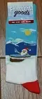 FROSTBIT GOODS Crew Socks One Size SANTA IN Hot Tub On White