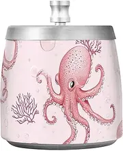 Cute Pink Octopuses Cigarette Ash Tray with Lid for Home Indoor Car Office Cool Smokeless Outdoor Cigar Ashtray for Cigar Decor