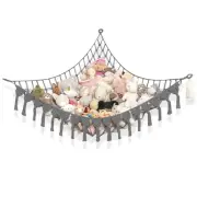 Extra Large Stuffed Animal Storage Hammock Corner with LED Lights – 25LB Capa...