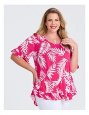 [Taking Shape] Salsa Ruffle Luna Top in Pink