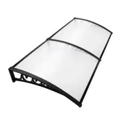 Instahut Window Awning Door Canopy 1mx2m Transparent Hollow Sheet Plastic Frame