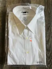 VAN HEUSEN White Long Sleeve Button Up Down Dress Shirt Men's Size 16.5 - 34/35