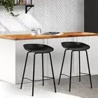 2 PCS Kitchen Bar Stools Elegant Cafe Chairs Stylish Footrest PP Plastic Seat