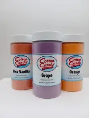Cotton Candy Express Floss Sugar 3 Ct Variety Pink Vanilla Grape Orange 11 oz