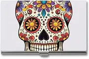[VFMKT] Slim Metal Business Card Holder Portable Business Card Case Pocket Name Card Holder Beautiful Skull Wallet for Men Women Office Travel