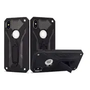 For iPhone XS Max Case, Armour Strong Shockproof Tough Cover Kickstand, Black