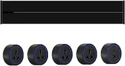8000W 75CM Removable Electric Plug Rail With 4 Multi-Hole Adapters+1 Usb-C Adapter, Left And Right Lines, Blue Ambient Light, Wall Outlet, For Kitchen And Living Room, Black