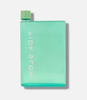 Vida Glow A5 Flat Book Water Bottle transparent green for hot or cold liquids