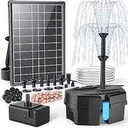 POPOSOAP Solar Fountain Pump with Pond Filter Kit, 8W Solar Pond Pump with Pond Filter Box, Pond Filter for Outdoor Pond Garden Fountain Waterfall DIY Water Feature