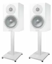 Pair 21” Steel White Stands For Dynaudio Emit M20 Bookshelf Speakers