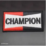 CHAMPION SPARK PLUGS IRON ON SEW ON EMBROIDERED PATCH CAR RACING VEST