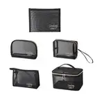 Black Mesh Cosmetic Bag Women Travel Casual Zipper Case Organizer Makeup Stor Bk