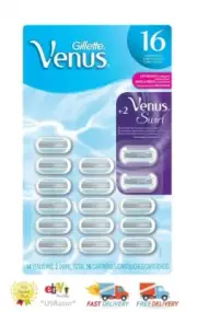 16 Gillette Venus Blades 2 Swirl Fit Olay Breeze Razor Cartridges Shaver Refills