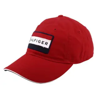 【Tommy Hilfiger】經典字母繡線旗標女款棒球帽(深紅色)