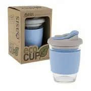 Oasis Coffee Tea Borosilicate Glass Takeway Eco friendly Mug Reusable 340ml Blue