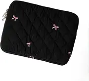 LeoLeozz Cute Bow Graphic Carrying Laptop Bag Laptop Sleeve Case BagComputer Protect Case Pouch (13-14 inch,Pink) (11 inch,Black)