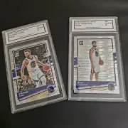 Steph Curry And Klay Thompson NBA Optic Prizm Card Set Graded