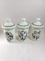 Portmeirion Botanic Garden Set Of Three (3) Spice Jars.. New