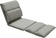 Folding Floor Chair Dark Grey | Microfibre (100% Polyester) | Comfortable Chaise Longue for Lounge, Bedroom & Small Spaces | Portable & Space-Saving Design